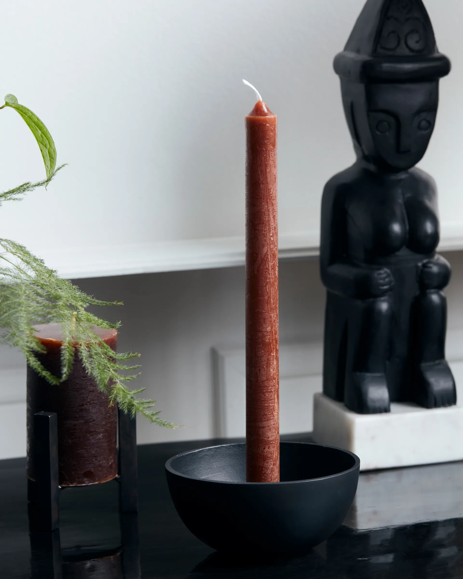 Candela Rustic Wax 25 cm confezione da 8, Cognac House Doctor