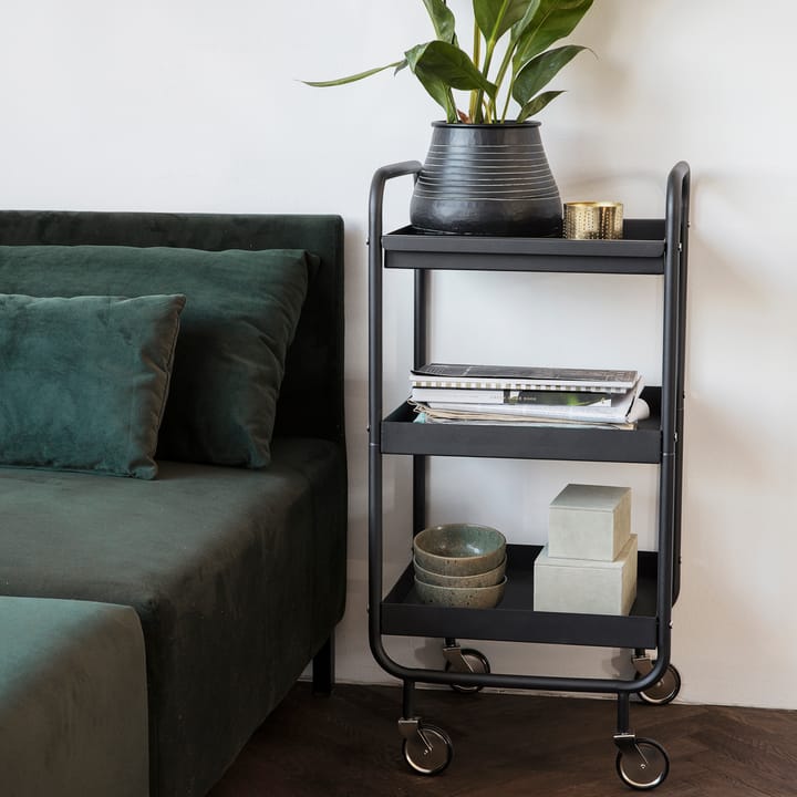 Carrello Roll con vassoio estraibile - Nero - House Doctor