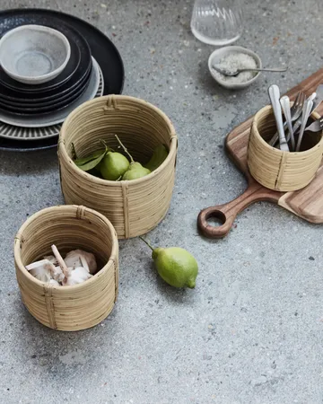 Cestini Linder 3 pezzi - Natura - House Doctor