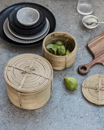 Cesto con coperchio House doctor 2 pezzi - Natura - House Doctor