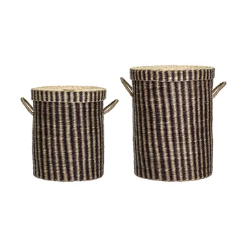 Cesto della biancheria con coperchio Laundry 2 pezzi - Natura-marrone - House Doctor