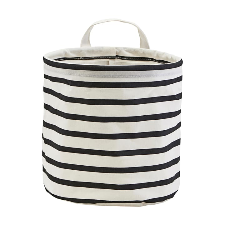 Cesto portabiancheria Stripes, Nero-bianco House Doctor