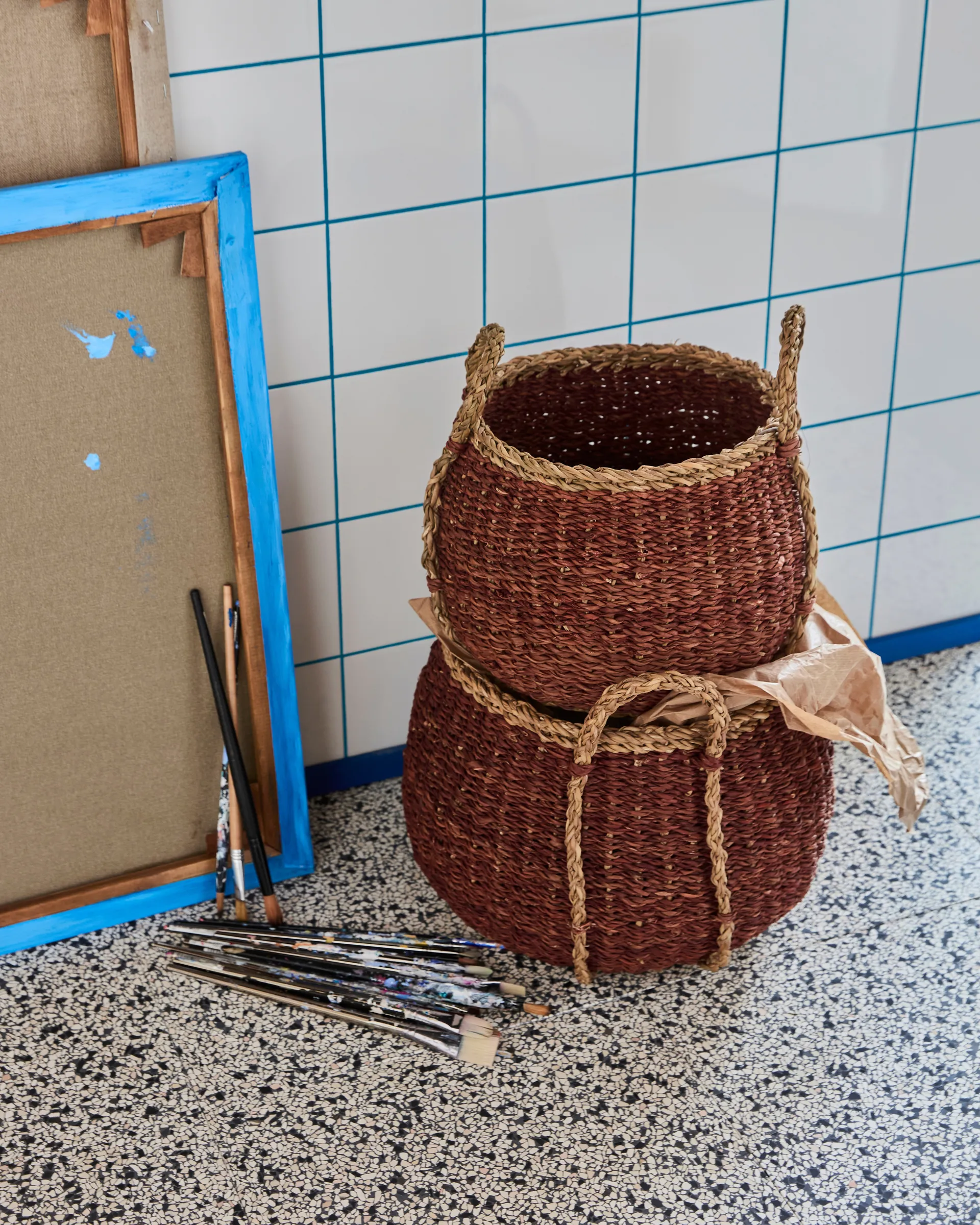 Cesto portaoggetti Rangi 2 pezzi, Marrone House Doctor