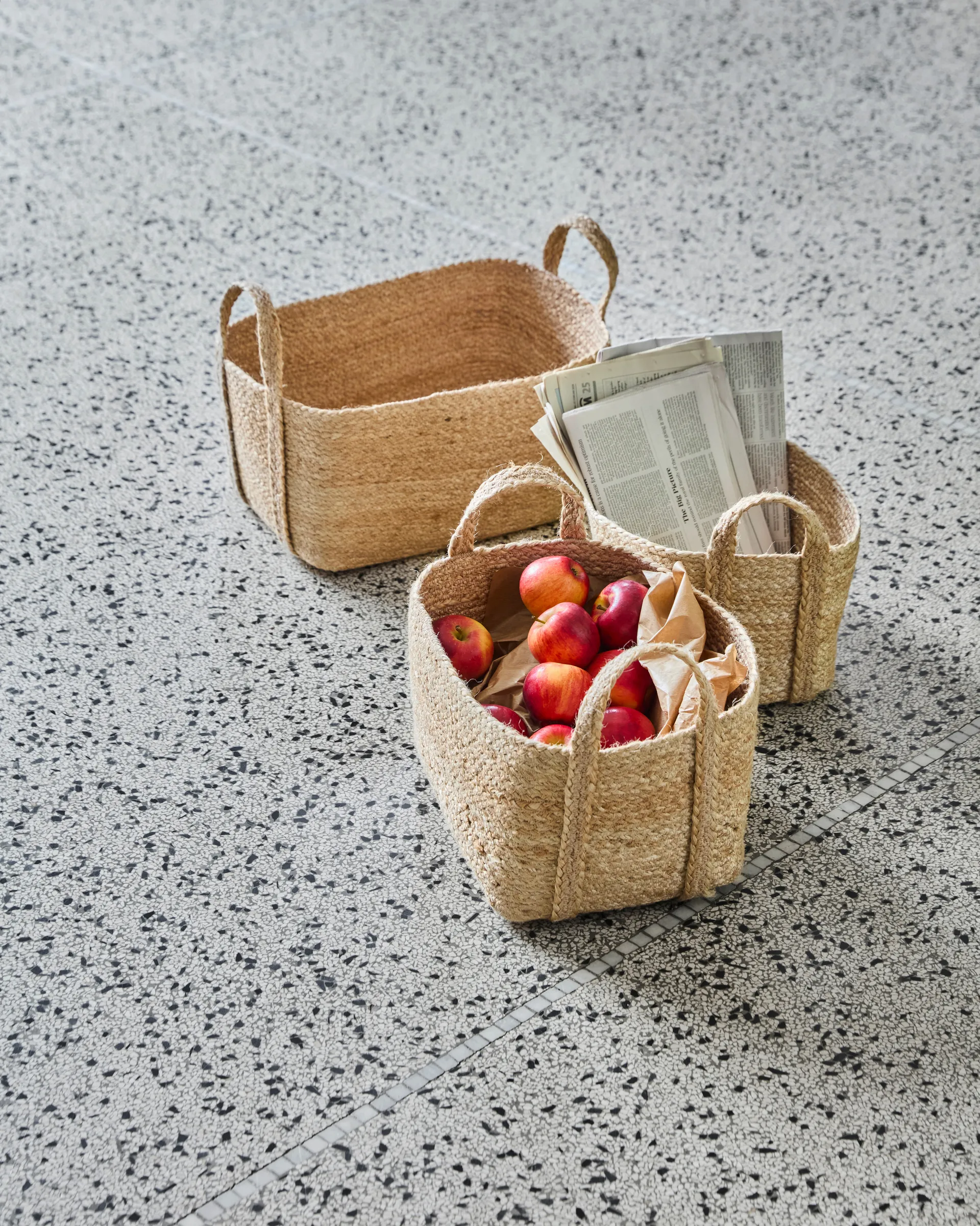 Cesto portaoggetti Stella basso 3 pezzi, Naturale   House Doctor