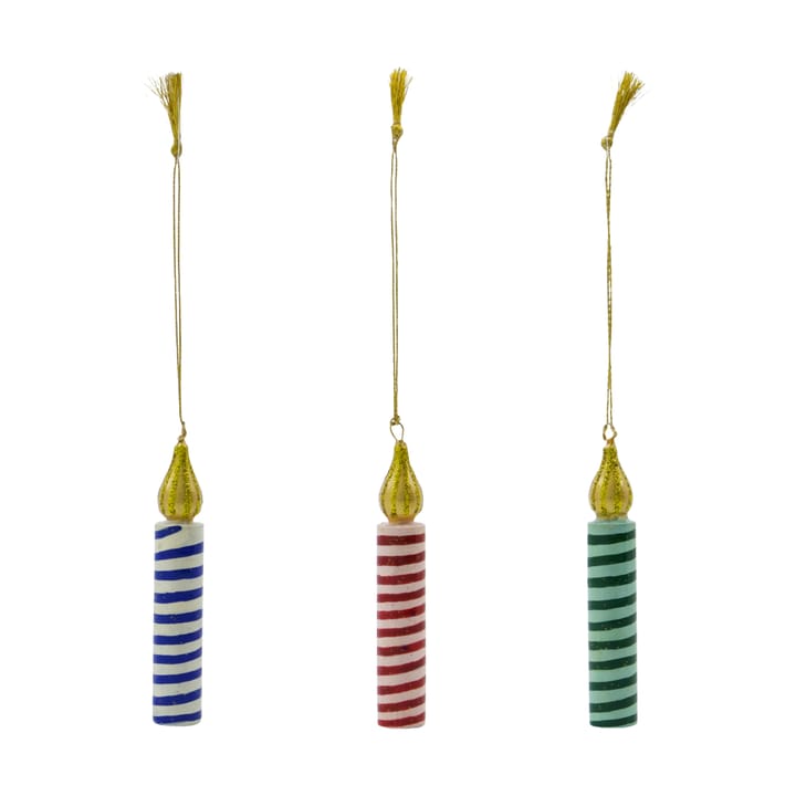 Ciondoli decorativi Ljus 3 pezzi - Verde-rosa-blu - House Doctor