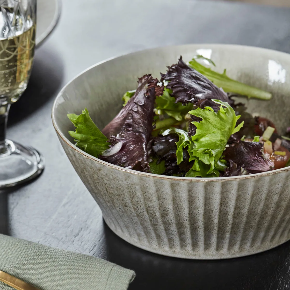 Ciotola Pleat Ø19 cm, Grigio-marrone House Doctor