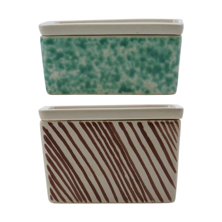 Contenitori Diva 2 pezzi, Verde-marrone House Doctor