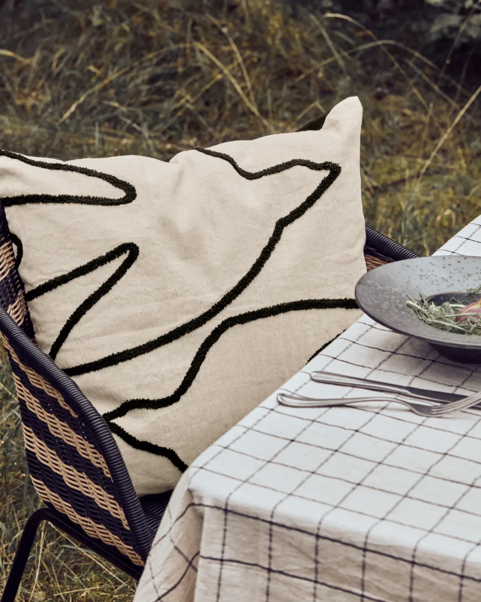 Copricuscino Fly 50x50 cm, Nero-off white House Doctor