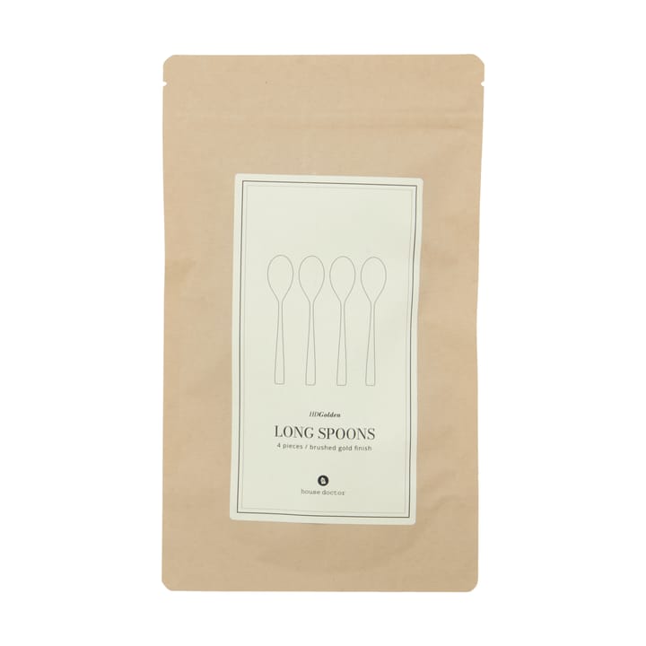 Cucchiaio lungo Golden 4 pezzi, Dorato House Doctor