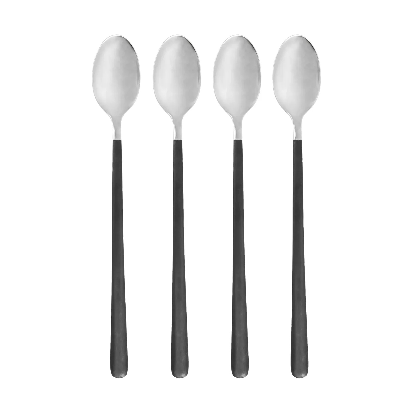 Cucchiaio lungo Ox 4 pezzi, Nero-argento House Doctor