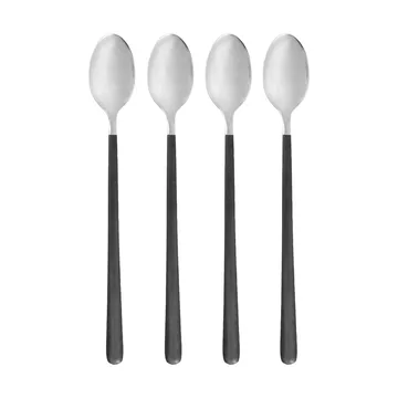 Cucchiaio lungo Ox 4 pezzi - Nero-argento - House Doctor