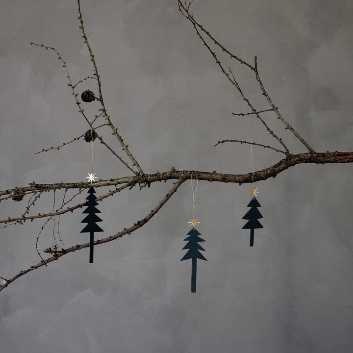 Decorazione albero con stella da appendere, confezione da 3, Nero House Doctor