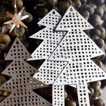 Decorazione albero con stella da appendere perforata, confezione da 3 - Antique silver - House Doctor