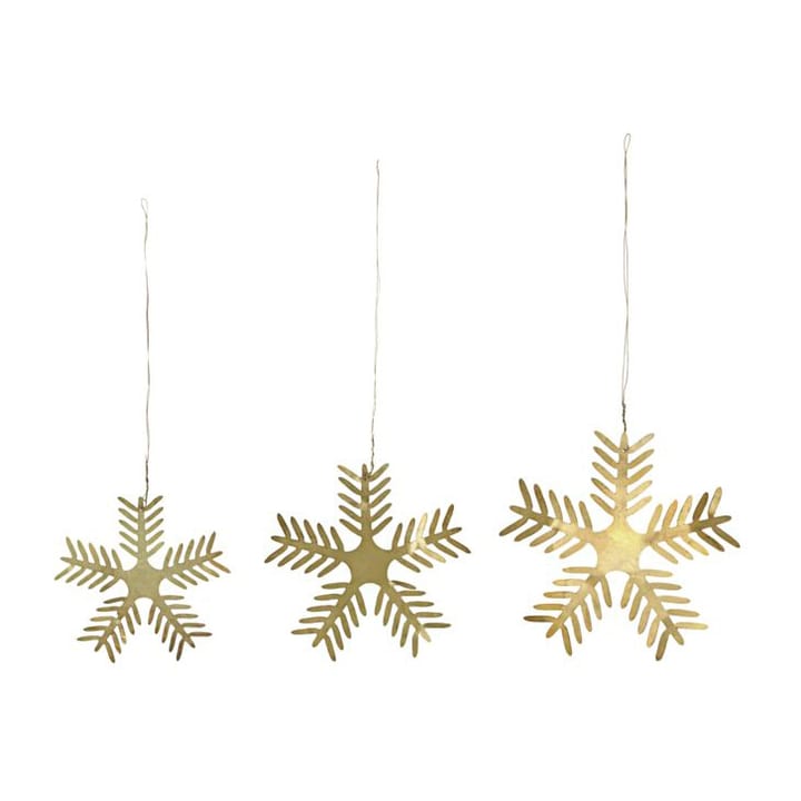 Decorazione da appendere Stars Lamet, confezione da 3, Antique brass House Doctor