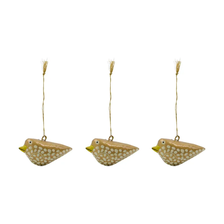 Decorazione di Pasqua Bird, set da 3 pezzi - Giallo - House Doctor