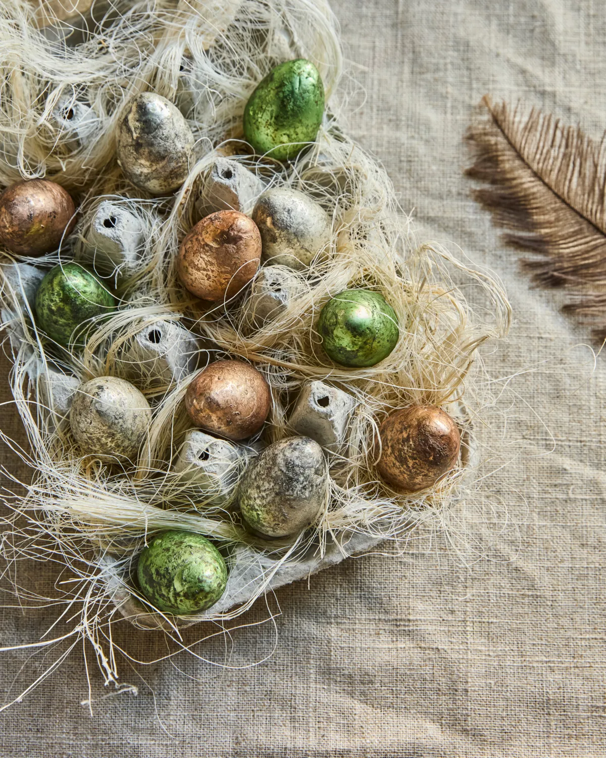 Decorazione di Pasqua House Doctor Egg, set da 12 pezzi, Verde, Rosa, Off-white House Doctor