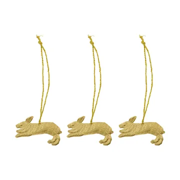 Decorazione di Pasqua Rabbit, set da 3 pezzi - Ottone antico - House Doctor