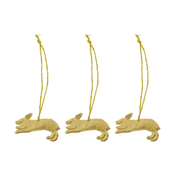 Decorazione di Pasqua Rabbit, set da 3 pezzi - Ottone antico - House Doctor