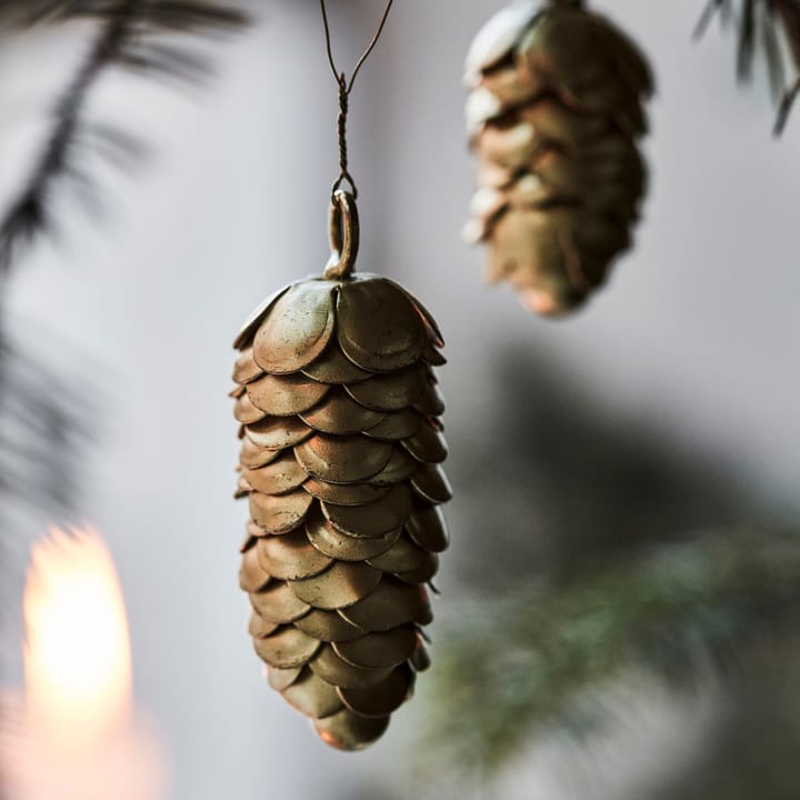 Decorazione natalizia Cone 6,5 cm, 2 pezzi, Oro House Doctor