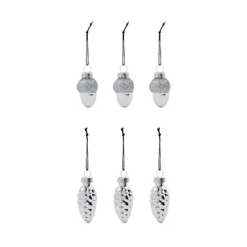 Decorazione natalizia Glint 5,8 cm, confezione da 6 - Argento - House Doctor