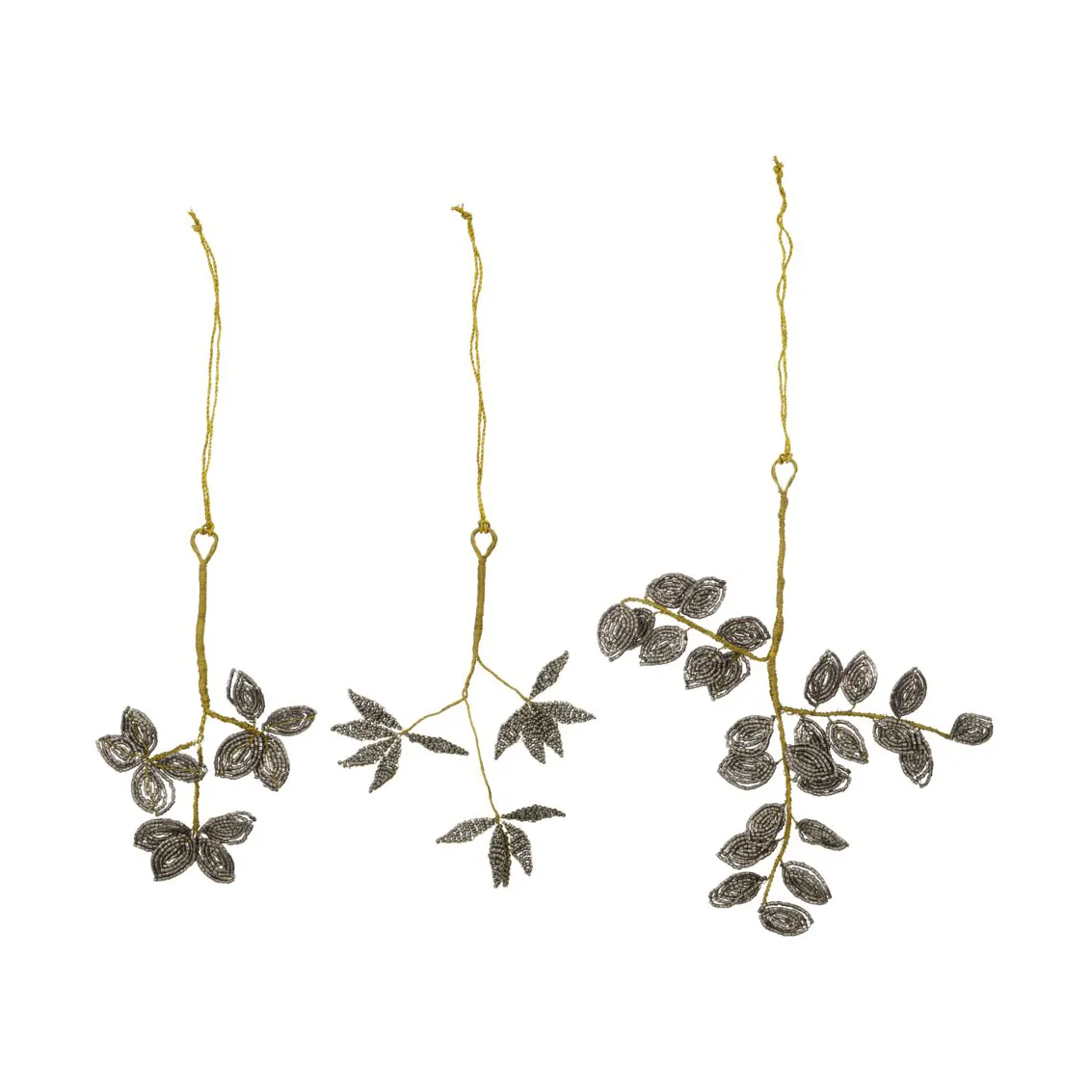 Decorazione natalizia vischio Pearl, 3 pezzi, Grigio, oro House Doctor