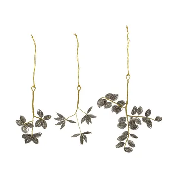 Decorazione natalizia vischio Pearl, 3 pezzi - Grigio, oro - House Doctor