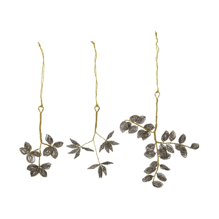 Decorazione natalizia vischio Pearl, 3 pezzi - Grigio, oro - House Doctor