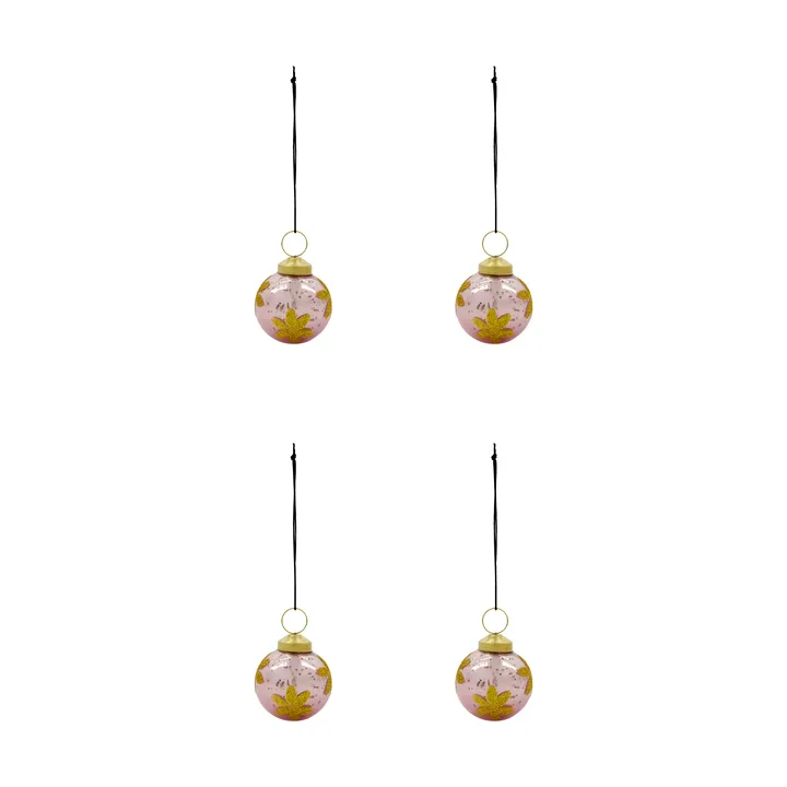 Fiore pallina di Natale 4-pack - Rosa - House Doctor
