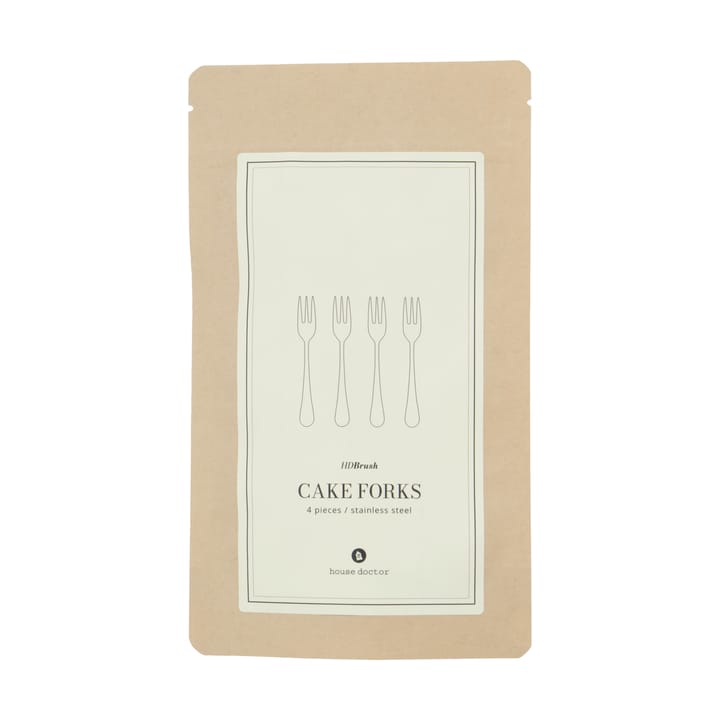 Forchetta da dessert Brush 4 pezzi, Finitura argento House Doctor