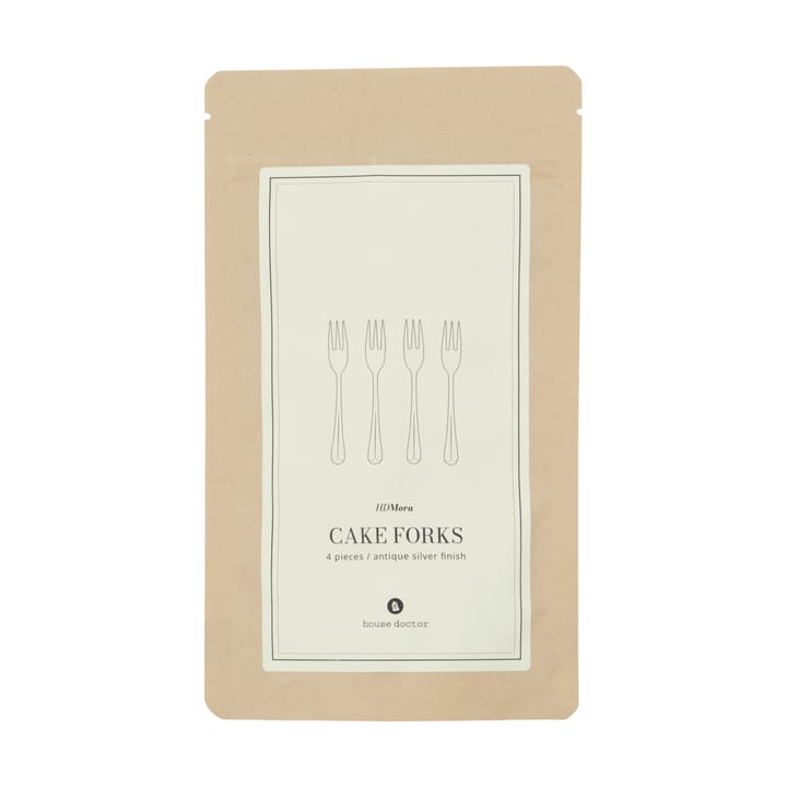 Forchettine da torta Mora 4 pezzi, Finitura argento House Doctor