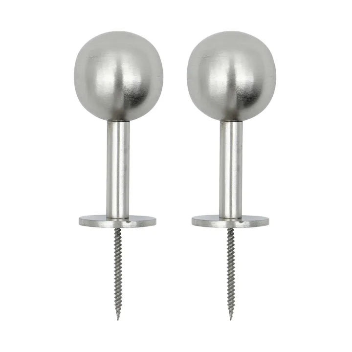Gancio Ball 2 pezzi - Finitura argento, Ø8x4 cm - House Doctor