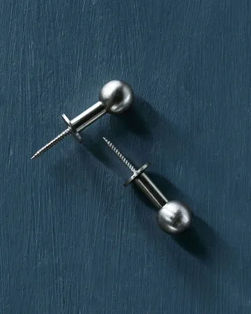 Gancio Ball 2 pezzi - Finitura silver, Ø4x2 cm - House Doctor