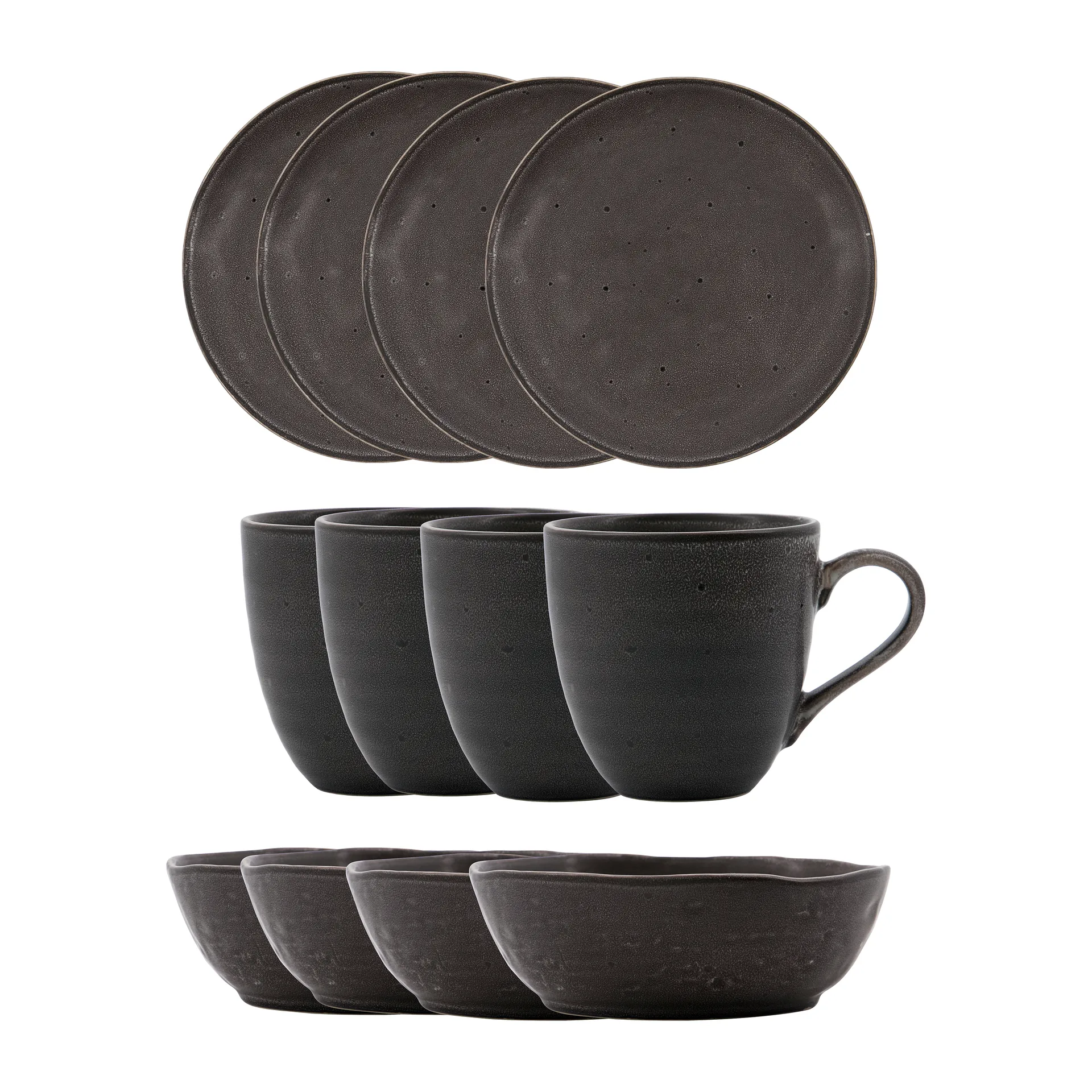Kit brunch 12 pezzi Rustic , Grigio scuro House Doctor