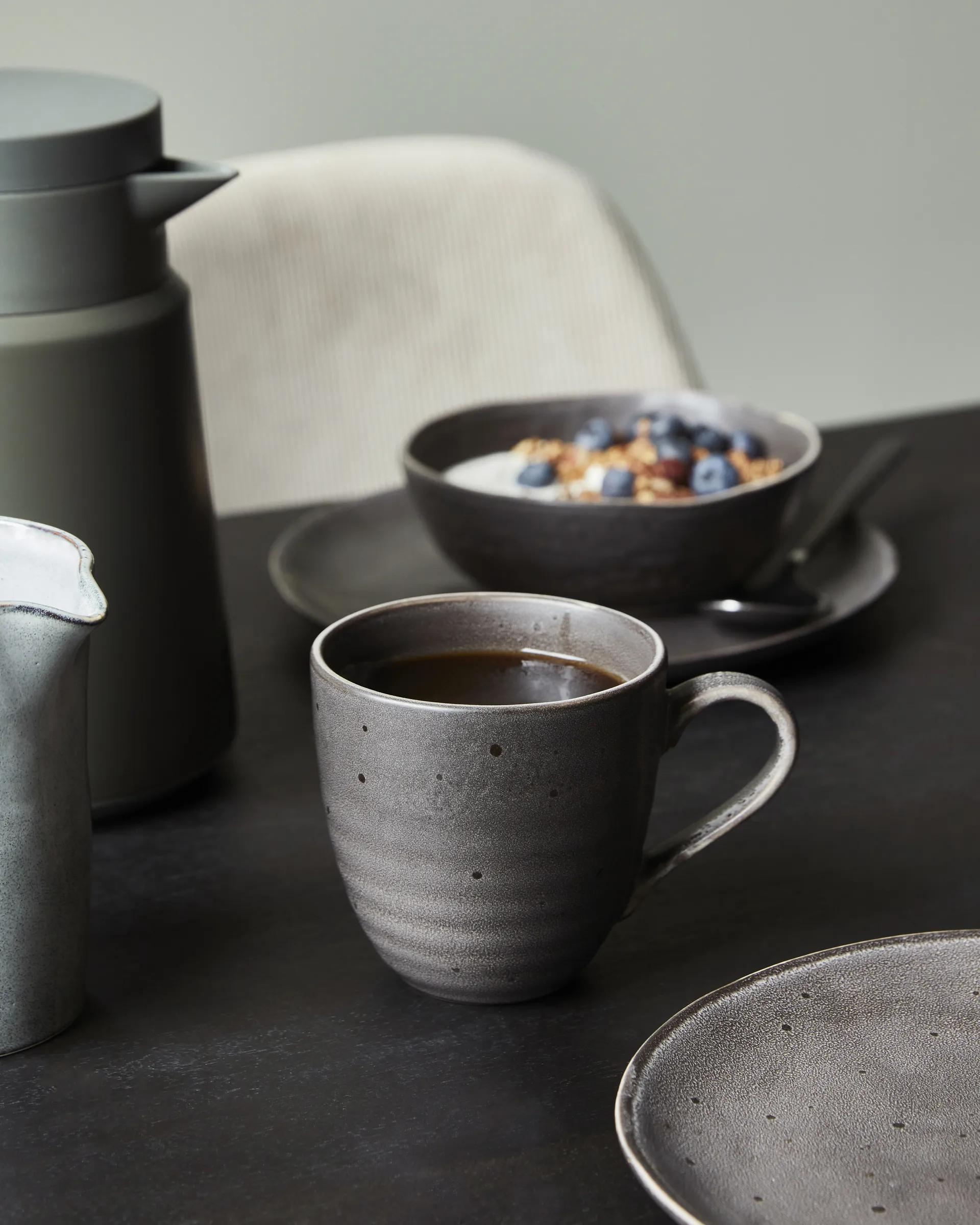 Kit brunch 12 pezzi Rustic , Grigio scuro House Doctor