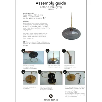 Lampada a sospensione Opal - grigio - House Doctor
