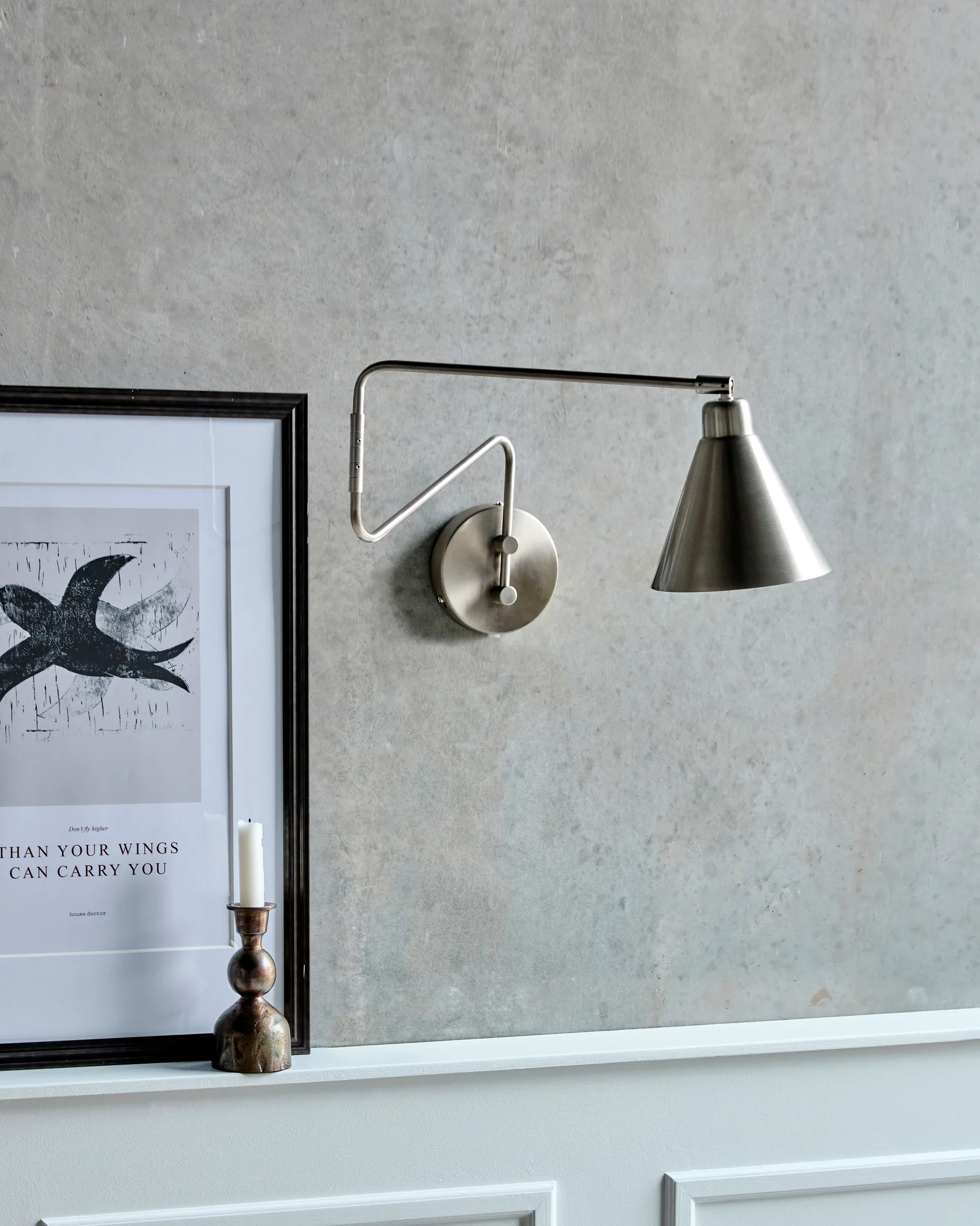 Lampada da parete Game argentato spazzolato, Grande, 76 cm House Doctor