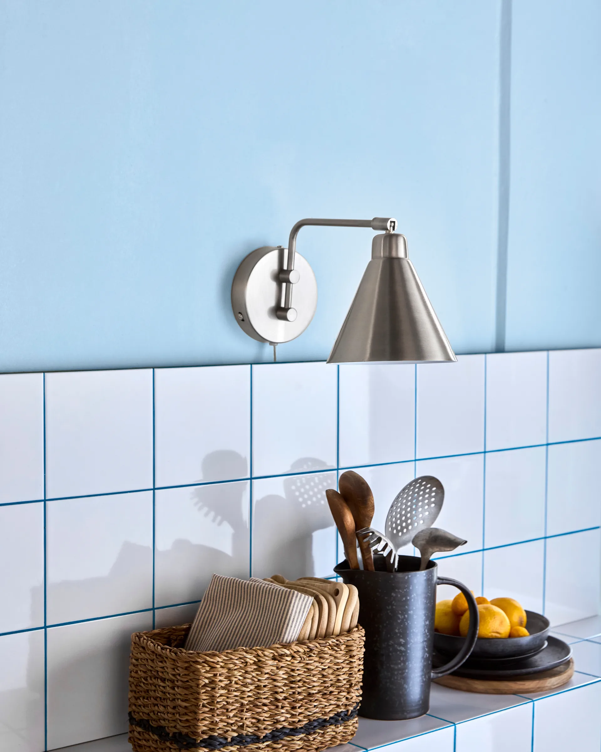 Lampada da parete Game argentato spazzolato, Piccolo, 30 cm House Doctor