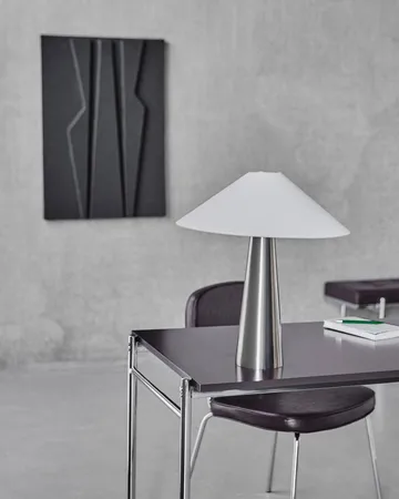 Lampada da tavolo Soffi - Argento spazzolato-Off-White, Ø42x48 cm - House Doctor