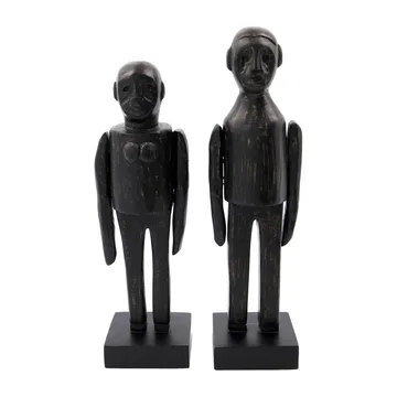 Opera d'arte Spouses 32 cm 2 pezzi - Nero - House Doctor