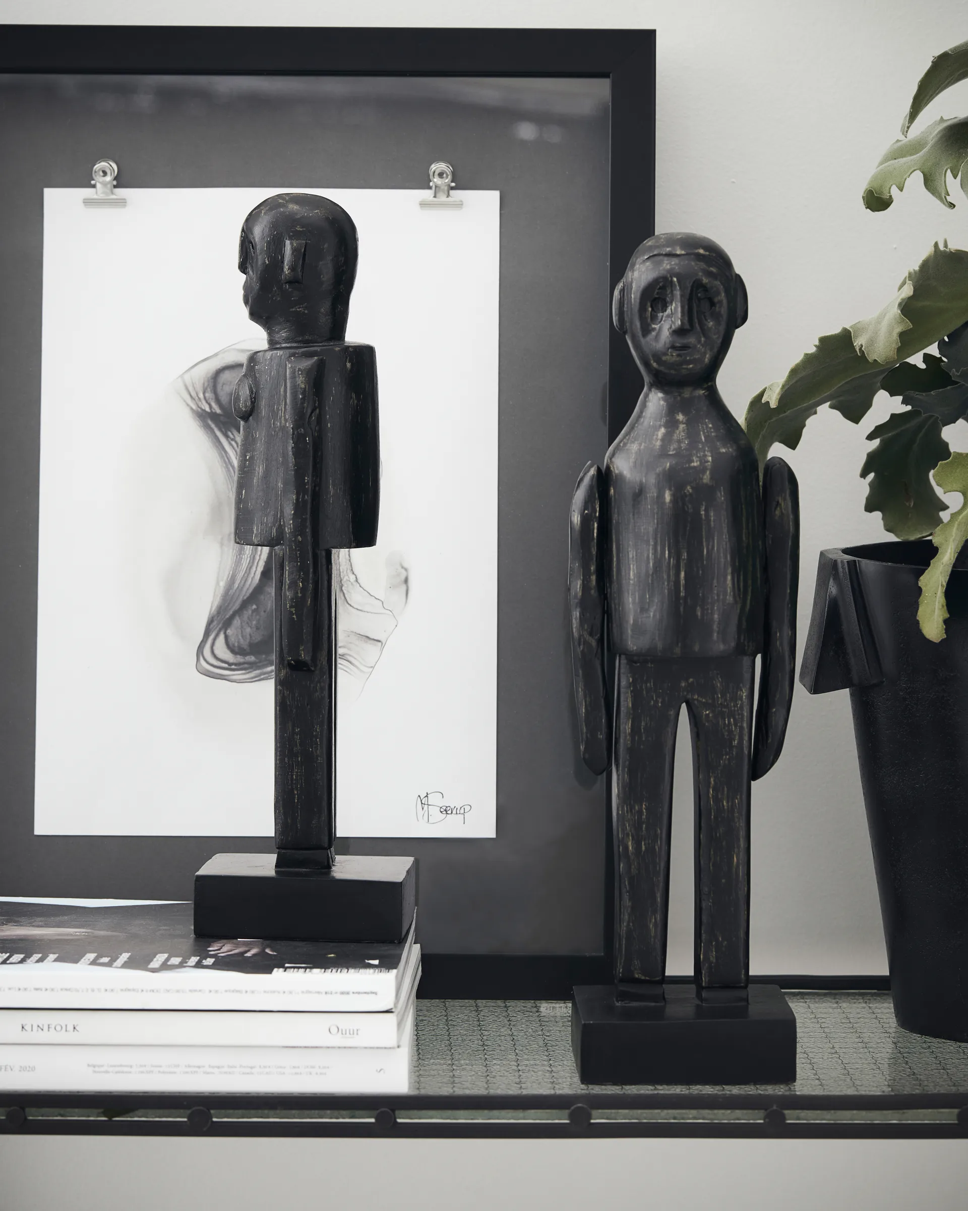 Opera d'arte Spouses 32 cm 2 pezzi, Nero House Doctor