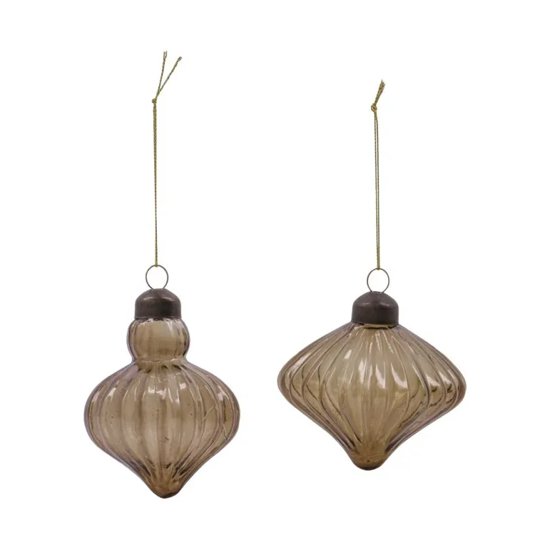 Pallina di Natale Fluted Ø 6,5 cm, 2 pezzi, Ambra House Doctor