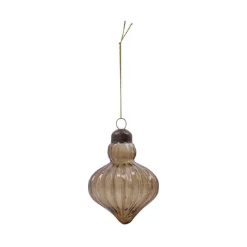 Pallina di Natale Fluted Ø 6,5 cm, 2 pezzi - Ambra - House Doctor