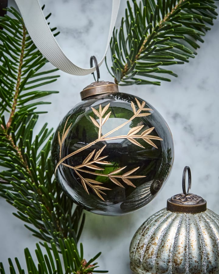 Pallina di Natale Leaf Ø7,5 cm confezione da 4, Verde-oro House Doctor