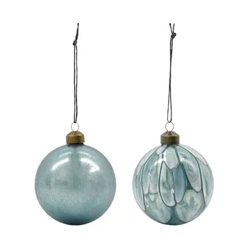 Pallina di Natale Runy Ø 8 cm, 2 pezzi - Azzurro - House Doctor