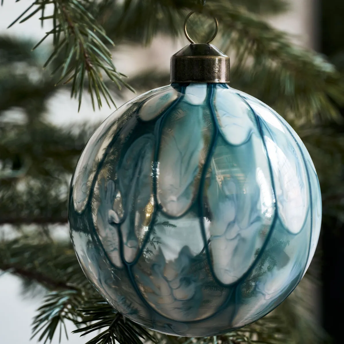 Pallina di Natale Runy Ø 8 cm, 2 pezzi, Azzurro House Doctor