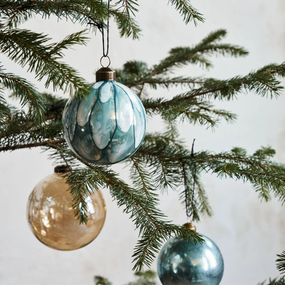 Pallina di Natale Runy Ø 8 cm, 2 pezzi, Azzurro House Doctor
