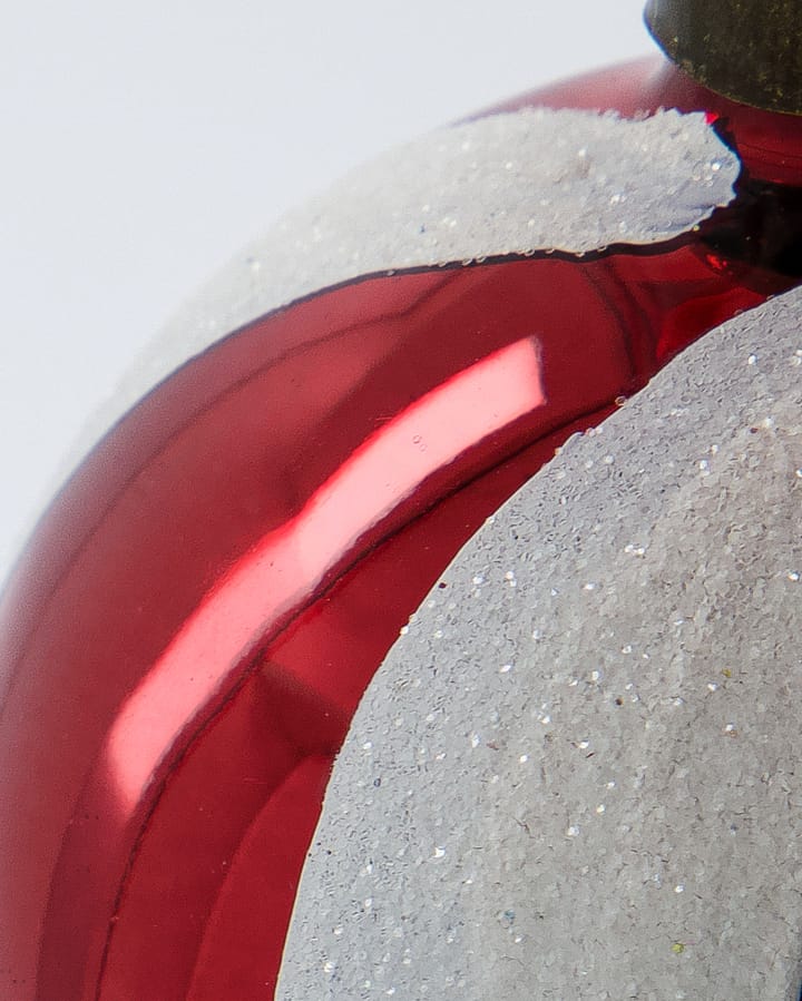 Pallina di Natale Twister Ø6 cm confezione da 4, Bianco-rosso House Doctor