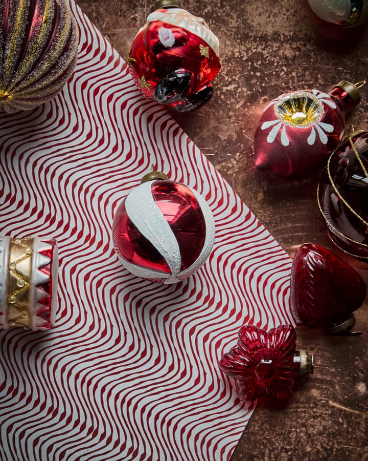 Pallina di Natale Twister Ø6 cm confezione da 4, Bianco-rosso House Doctor