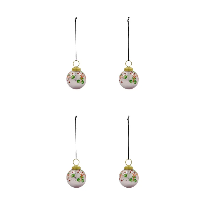 Palline di Natale Antico, confezione da 4 - Rosa - House Doctor