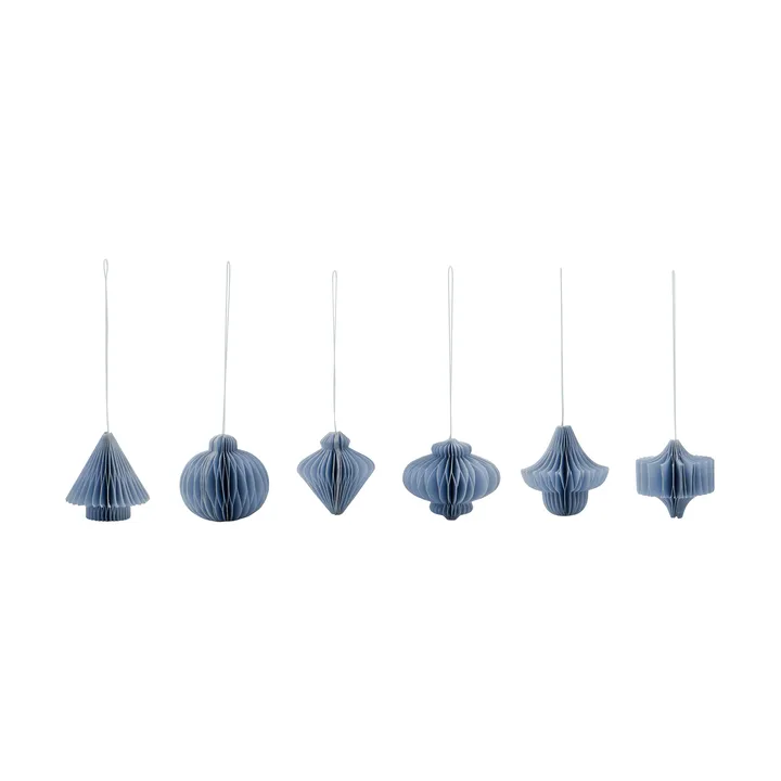 Pendente natalizio Comb, set di 6 pezzi - Azzurro chiaro - House Doctor